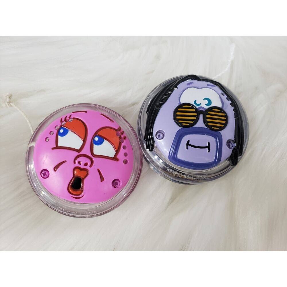 Lot 2 Silly Slammers Slammer Vintage Talking Yoyo Face Toy